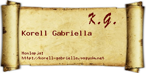 Korell Gabriella névjegykártya